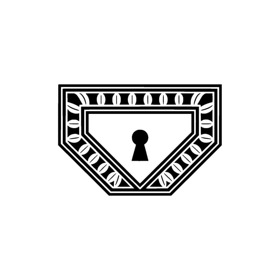 Geometric Keyhole Emblem, Art Deco Style vector