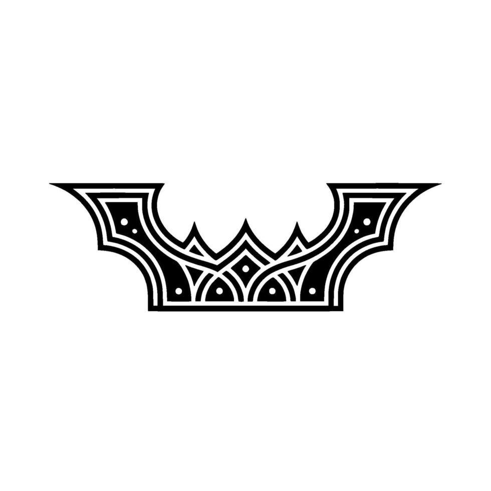 Intricate Gothic Crown Emblem, Black White vector