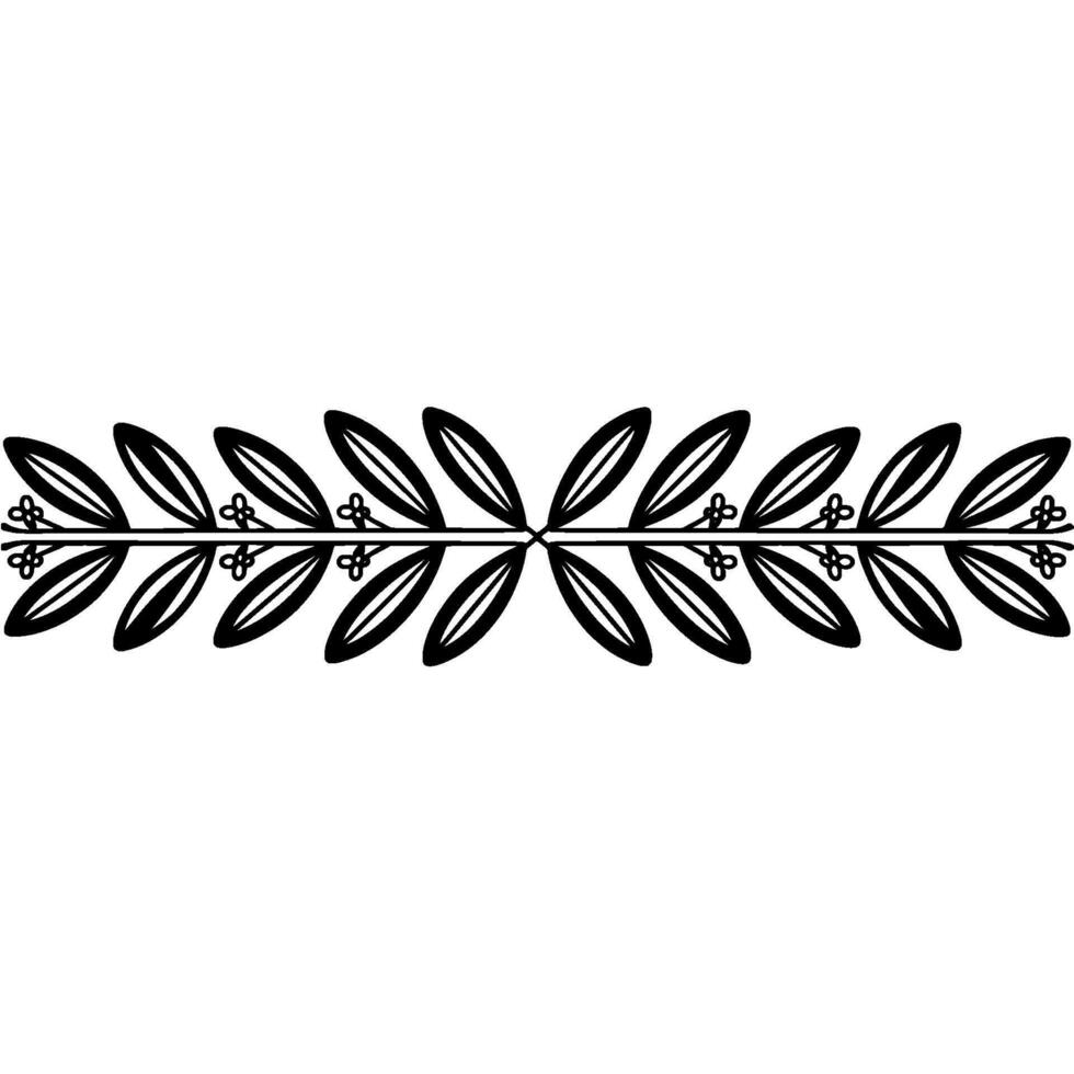 Elegant Laurel Branch Border, Vintage - Decorative vector