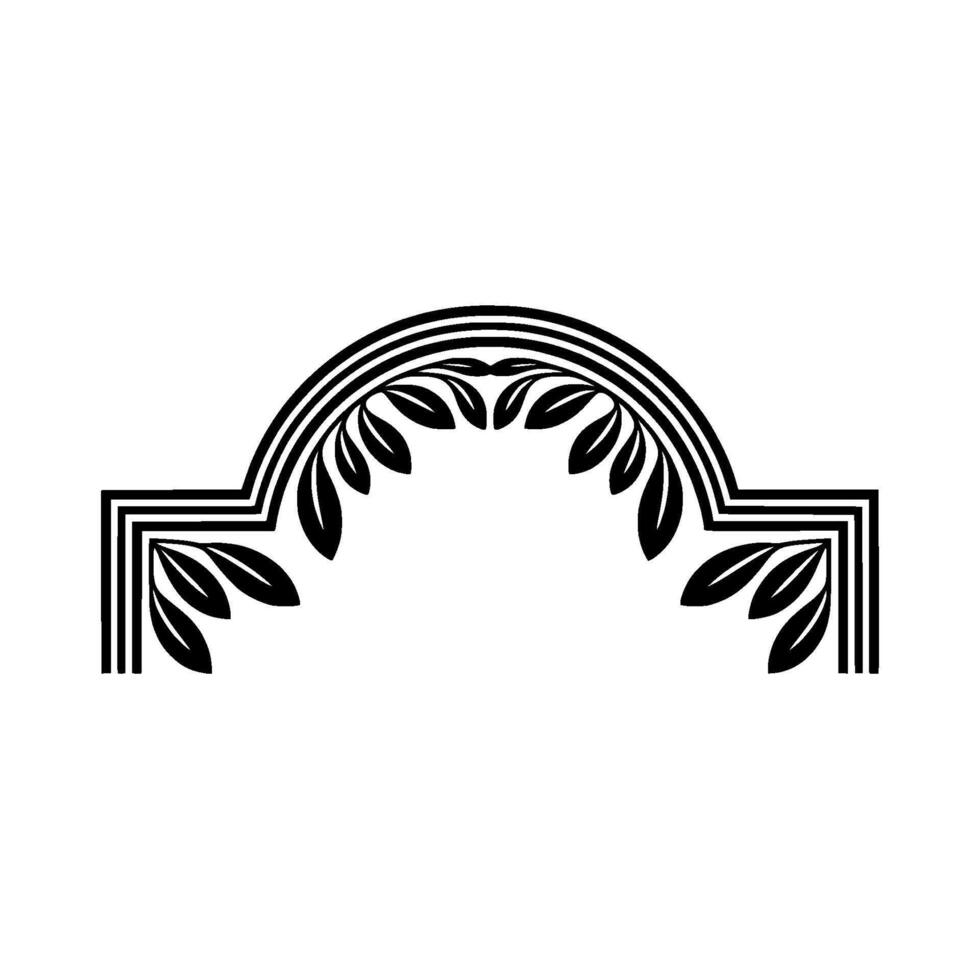 Art Deco Arch, Stylized Foliage, Geometric vector