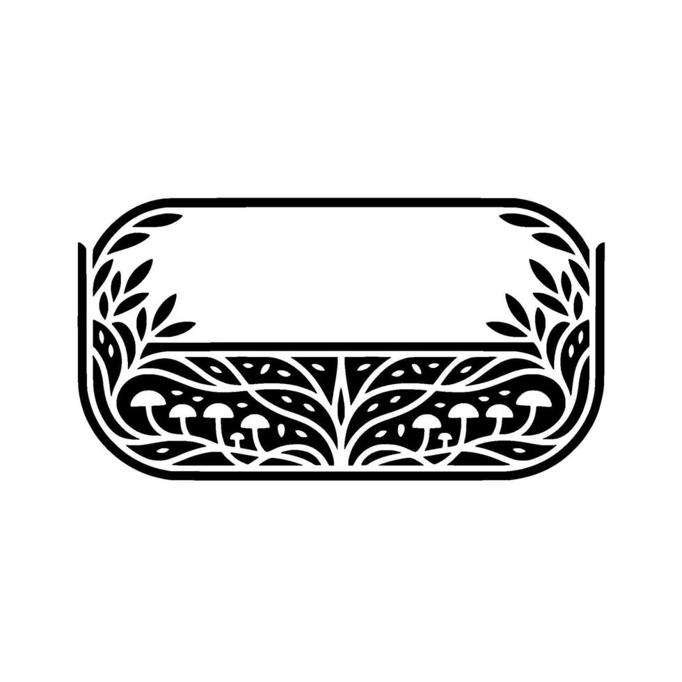 Art Nouveau Botanical Frame, Mystical Woodland vector