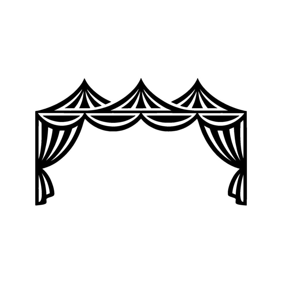 Dramatic Stage Canopy, Black White Illustration vector