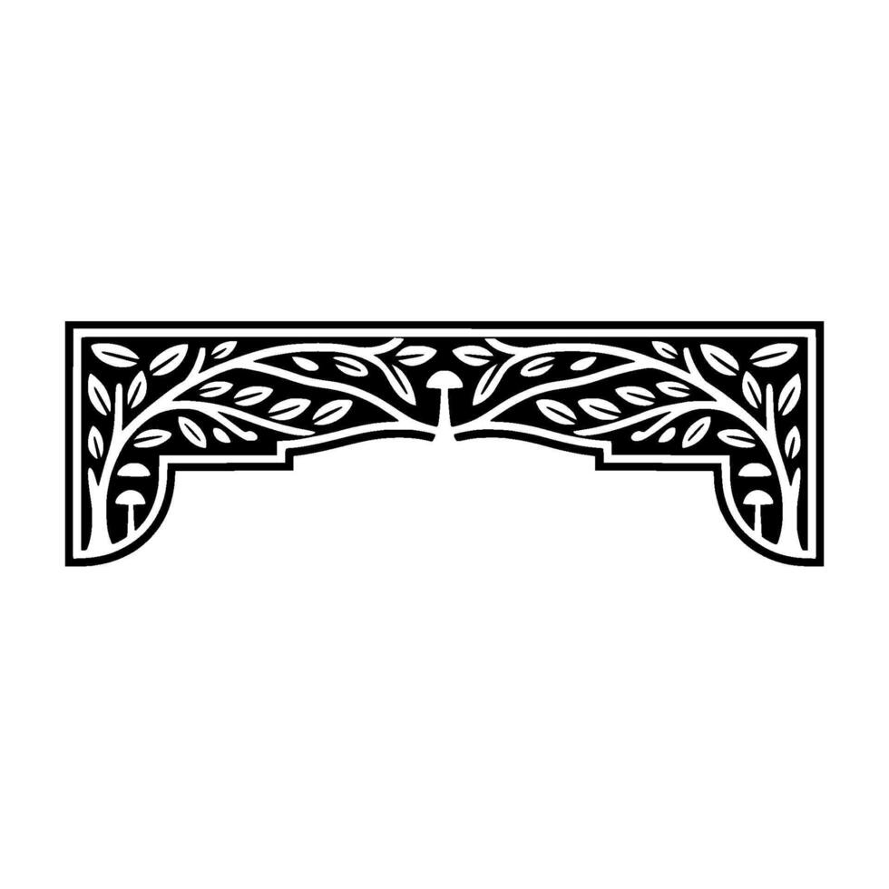 Art Nouveau Branch Border, Elegant Decorative Element - Art nouveau - Art nouveau vector