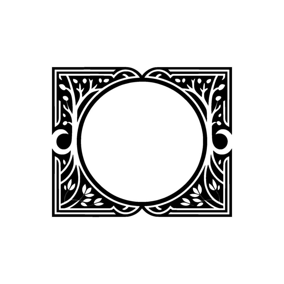 Ornate Frame, Celestial Glow Vintage Element vector