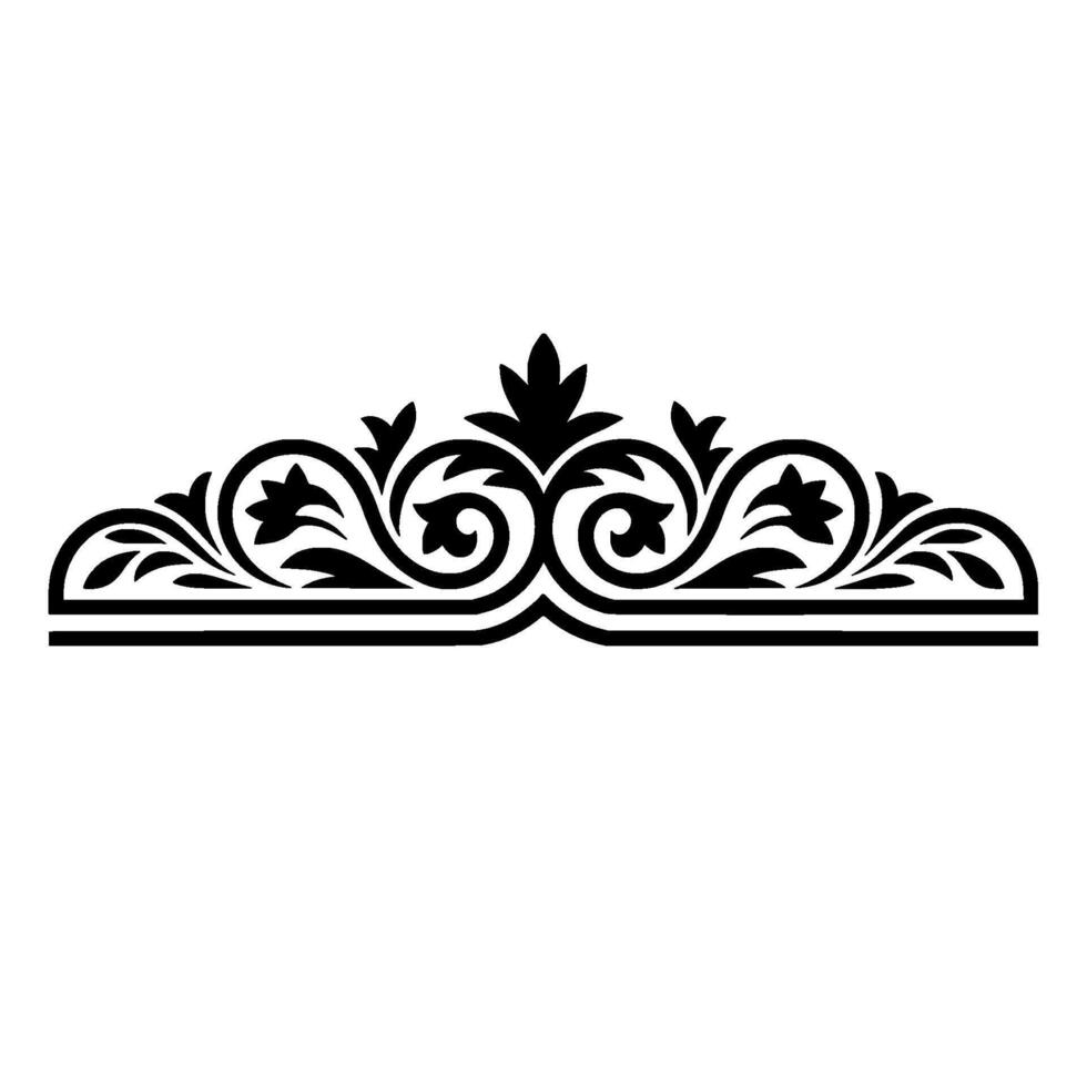 Elegant Black Floral Ornament Border, Vintage - Symmetry vector