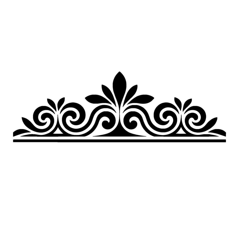 Elegant Black Floral Border, Vintage Element - Ornament, Texture vector