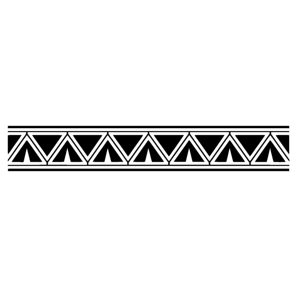 Geometric Deco Border, Minimalist , Black White - Triangle vector