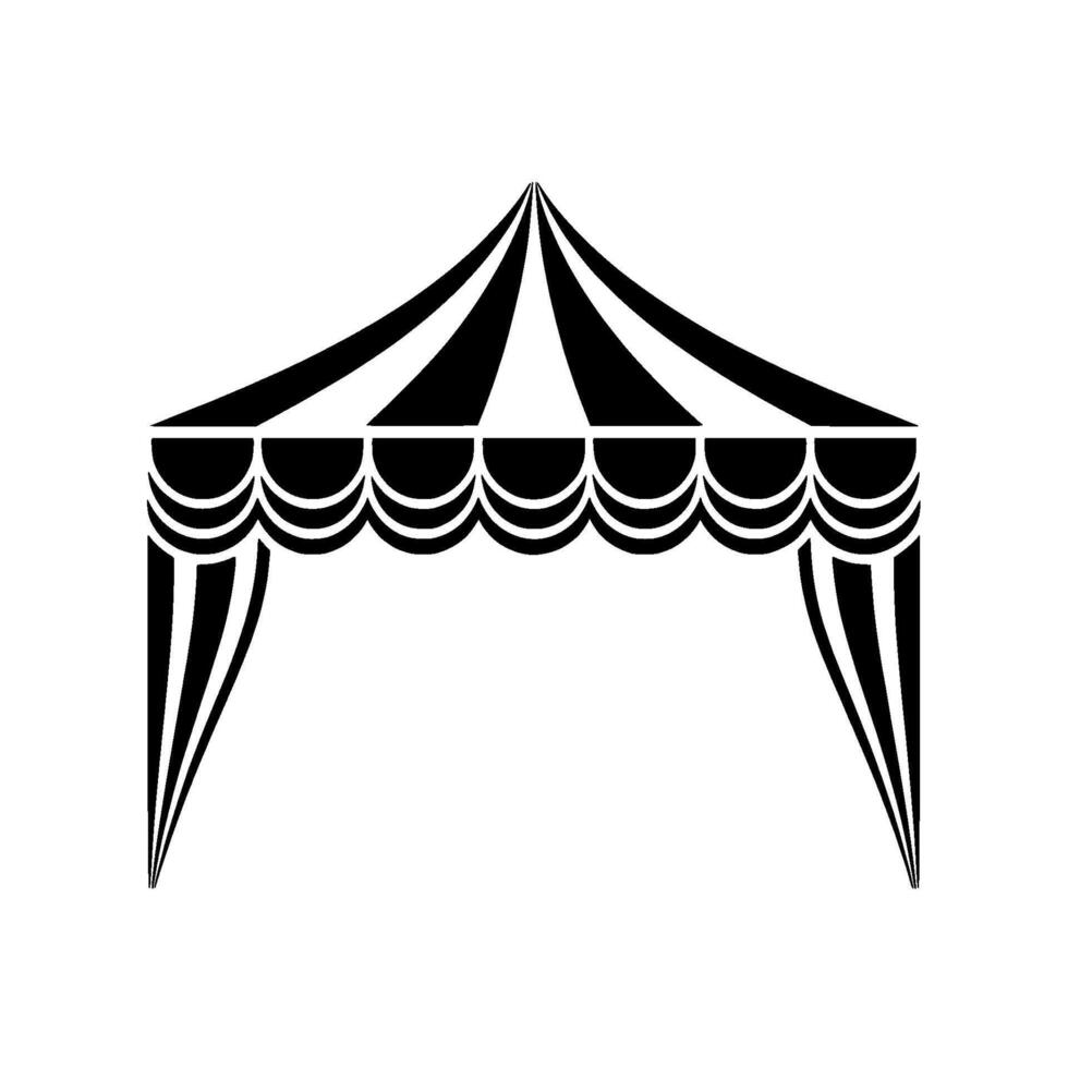 Minimalist Tent Silhouette, Geometric Shade, Event - Structure vector