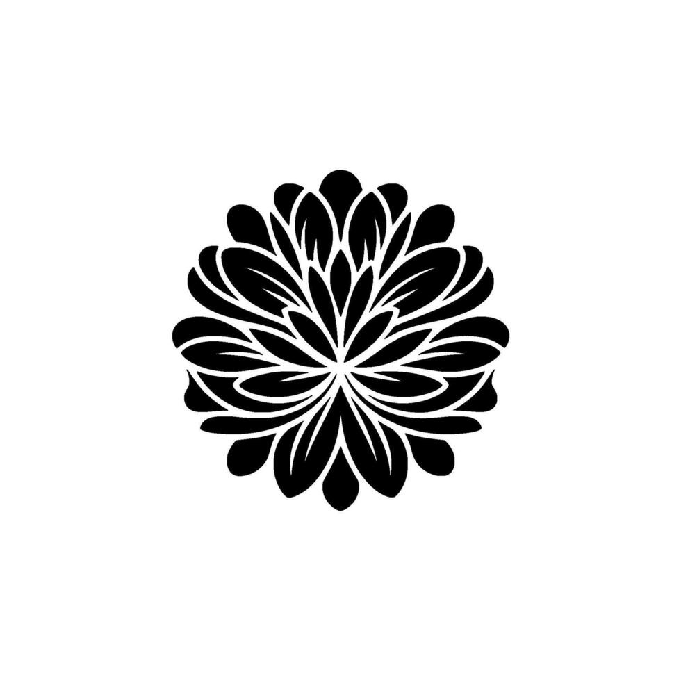 Elegant Black Floral Emblem, Minimalist - Branding vector