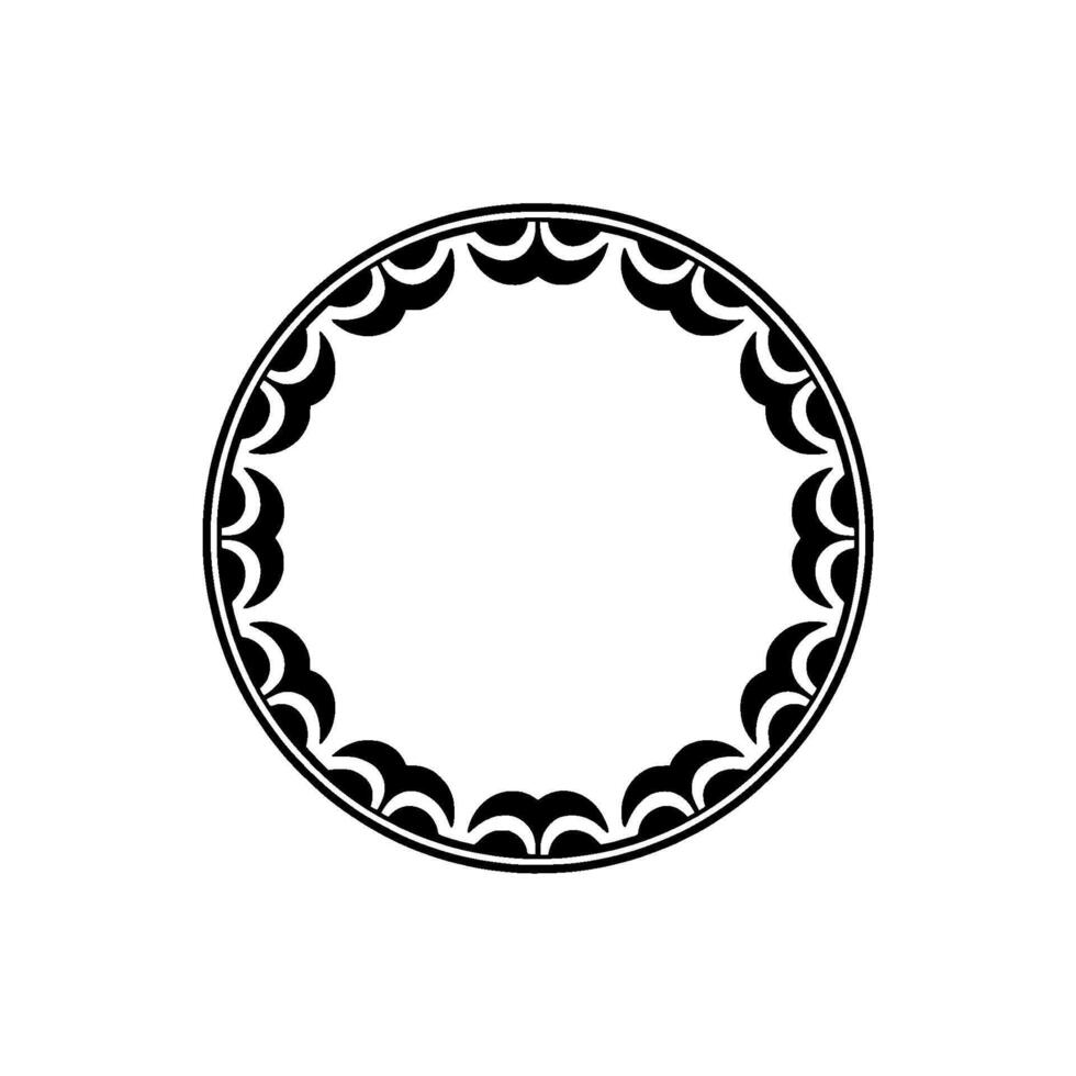 Stylized Circular Ornament, Minimalist - Decorative vector