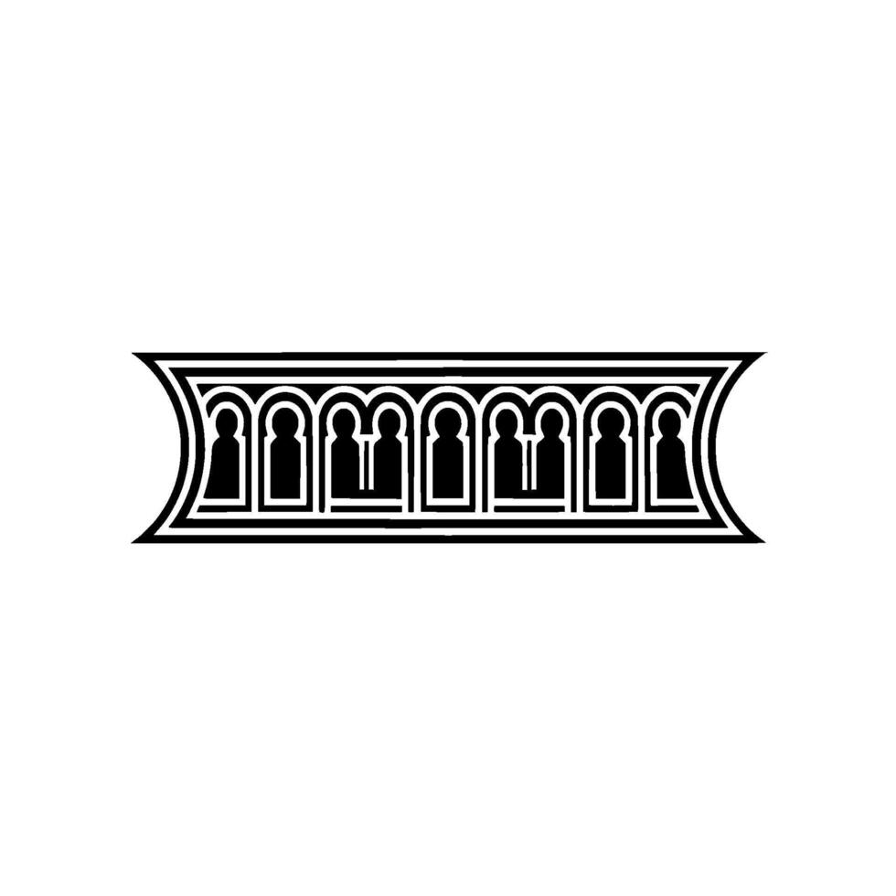 Geometric Archway, Minimalist , Black White vector