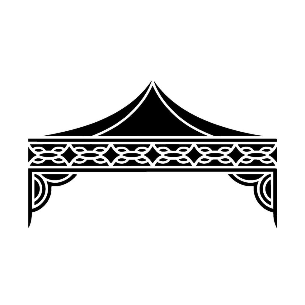 Geometric Tent, Celtic Border, Minimalist vector