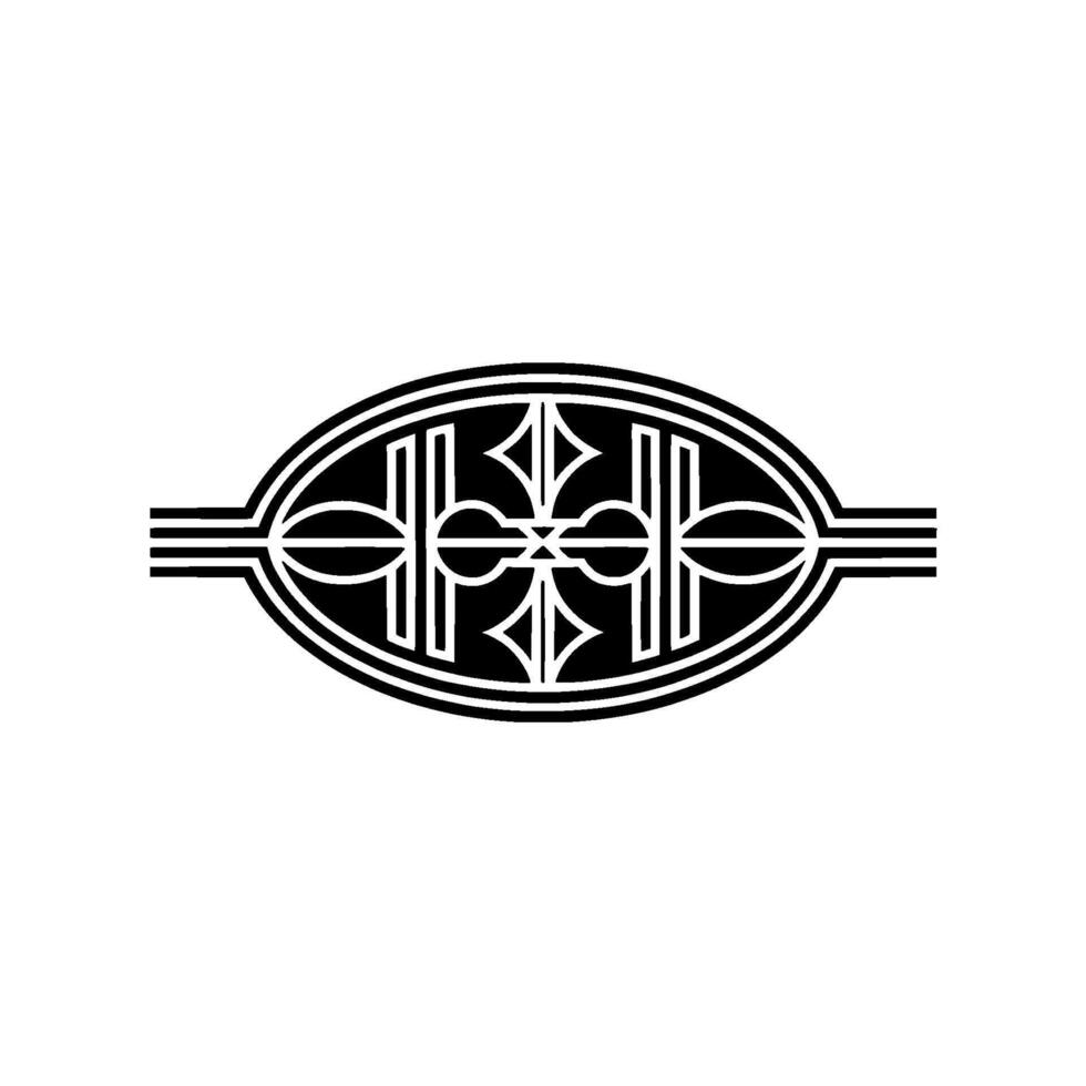 Geometric Oval Emblem, Art Deco Style - Artdeco vector