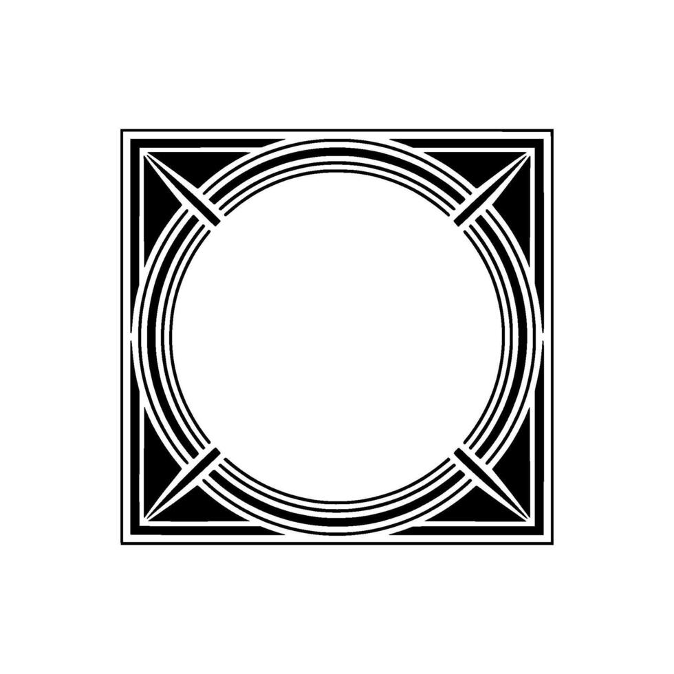 Geometric Frame, Minimalist, Circular Negative Space vector