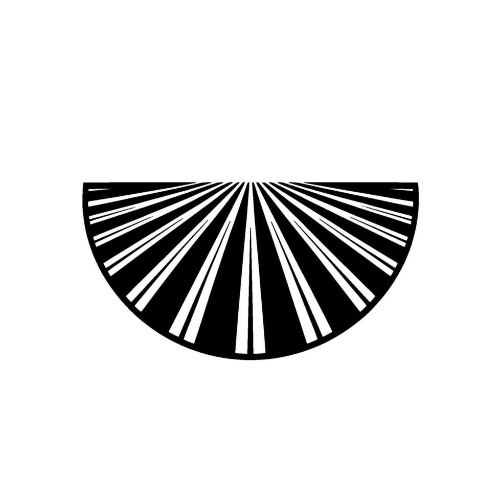 Geometric Radiance Minimalist Black White Radial - Monochrome vector