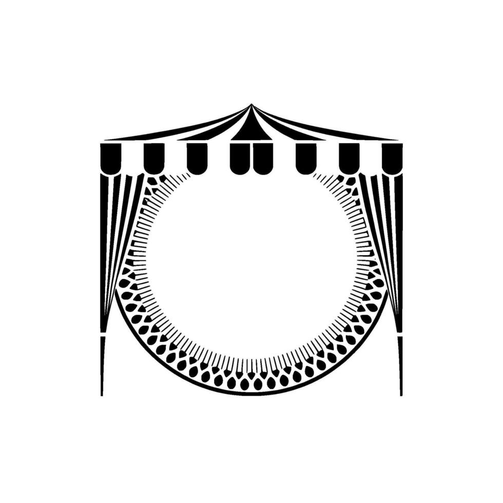 Geometric Tent Frame, Minimalist, Elegant Border vector