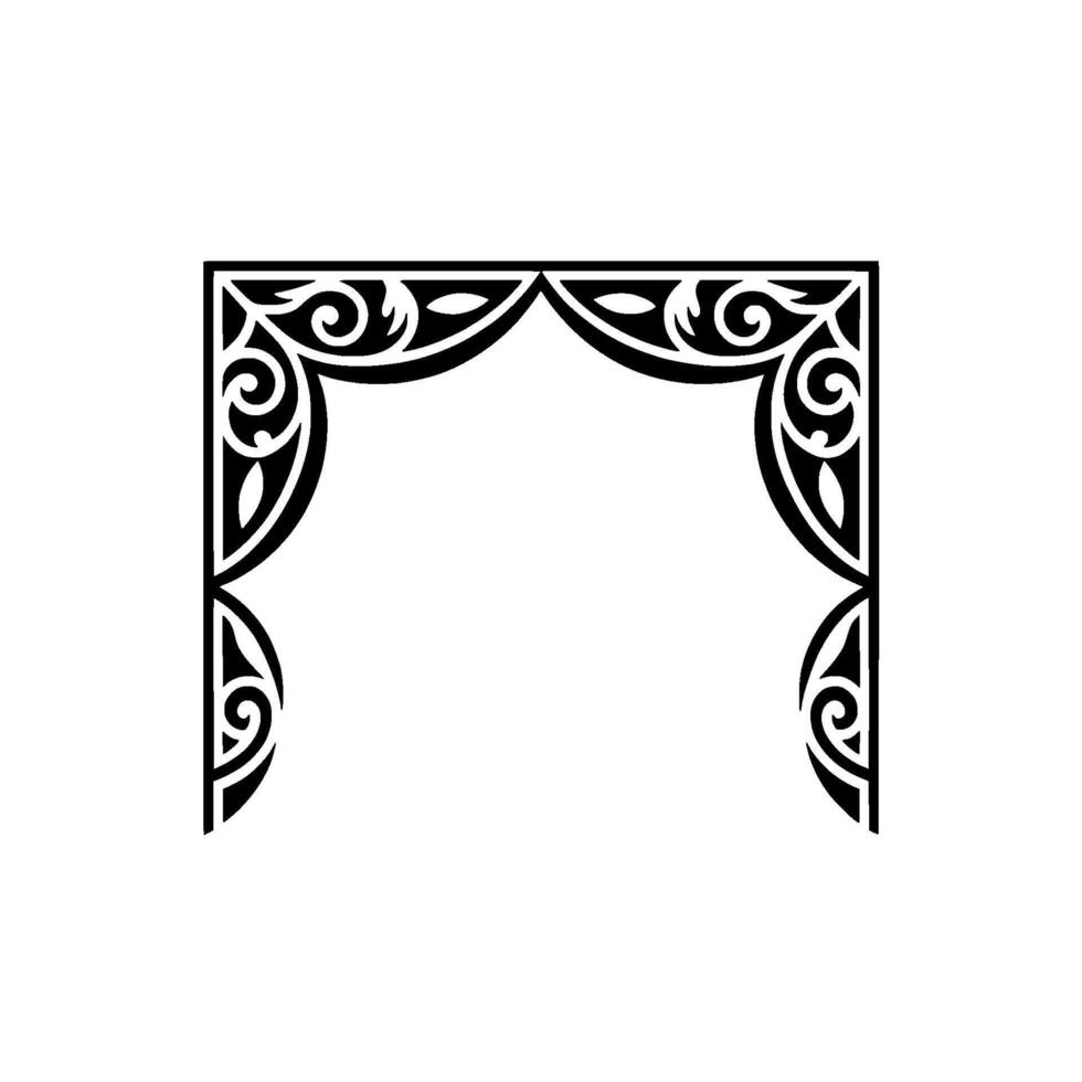 Intricate Black Corner Ornament, Vintage vector