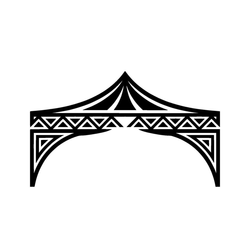 Geometric Tent Illustration, Vintage Carnival Motif vector
