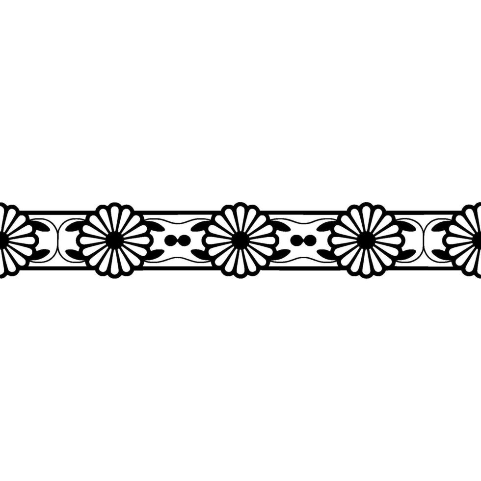 Stylized Floral Border, Vintage, Minimalist Ornamentation - Pattern vector