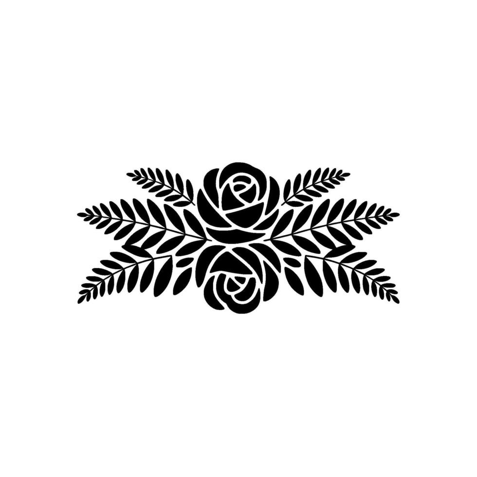 Floral Silhouette, Minimalist Rose Arrangement, Scandinavian vector