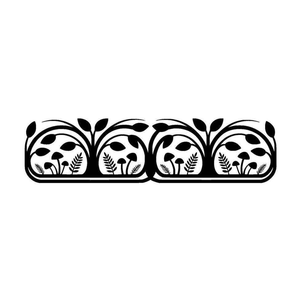 Botanical Emblem Circular Growth, Minimalist vector