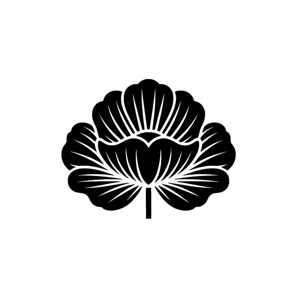 Elegant Black Lotus Emblem, Minimalist - Silhouette vector