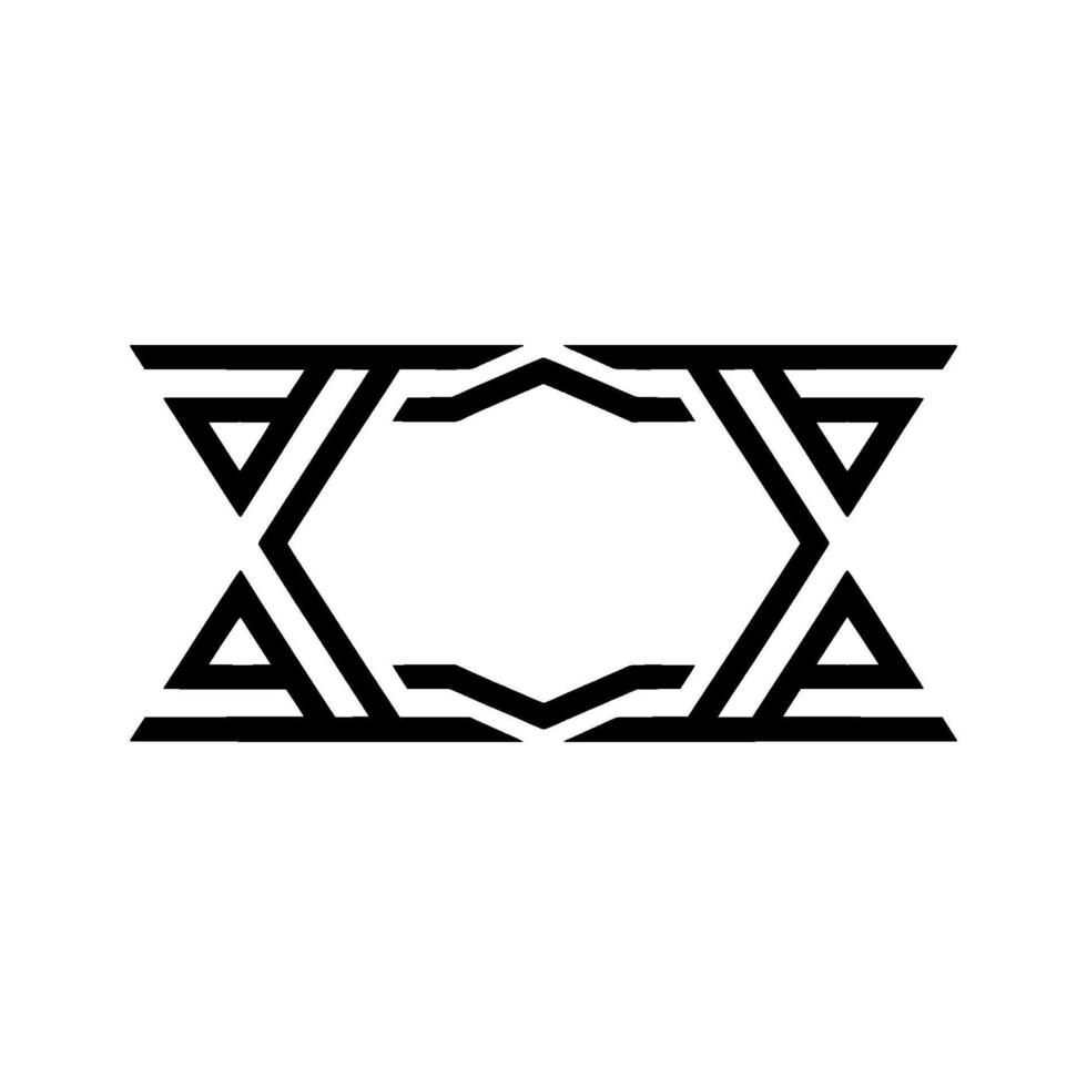 Geometric Deco Emblem, Modern Abstract - Outline vector