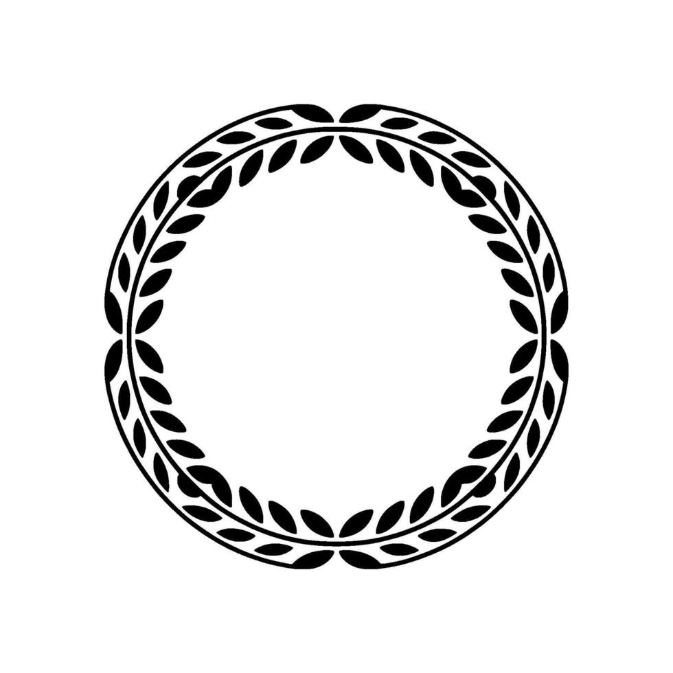 Elegant Laurel Wreath Border, Minimalist - Decorative vector