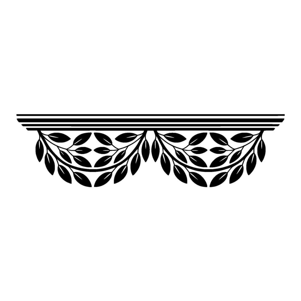Elegant Botanical Border, Vintage Element - Foliage, Laurel vector