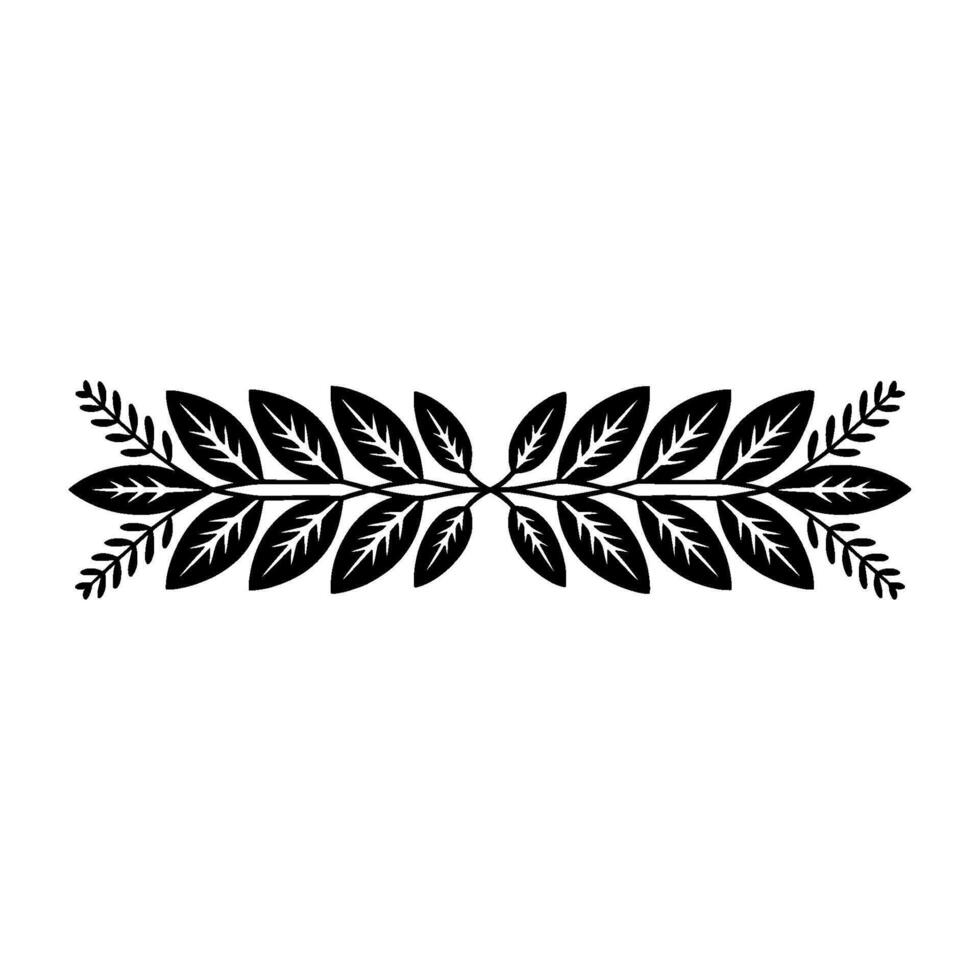 Stylized Laurel Branch, Minimalist vector