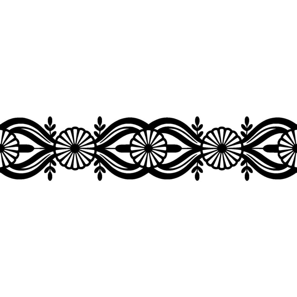 Intricate Floral Border, Elegant , Vintage Motif - Decorative vector