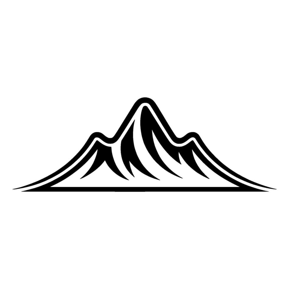 Minimalist Mountain Silhouette, Bold vector