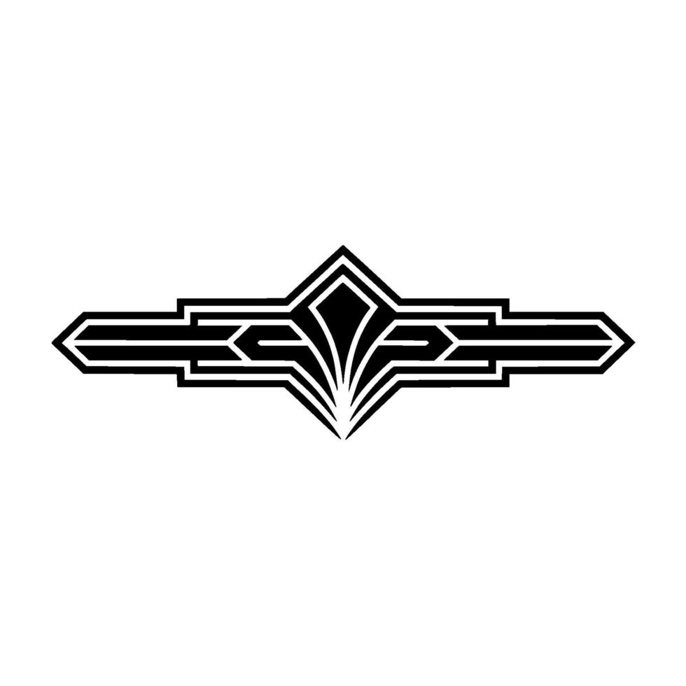Geometric Arrowhead Ornament, Art Deco Style - Art deco vector