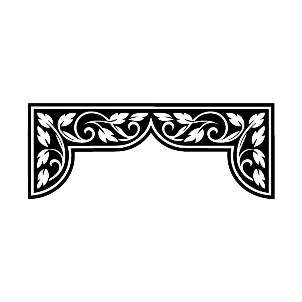 Intricate Black and White Decorative Border Element vector