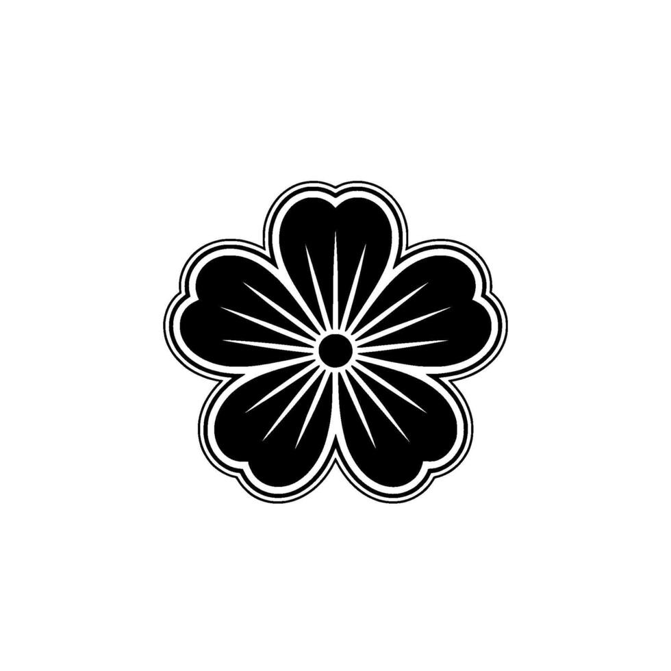 Minimalist Black Flower Emblem, Elegant - Isolated vector