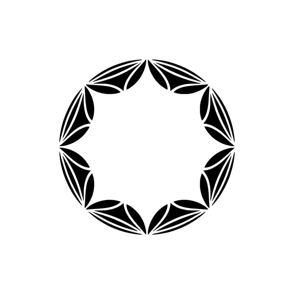Geometric Tribal Circle, Minimalist, Circular Motif - Abstract vector