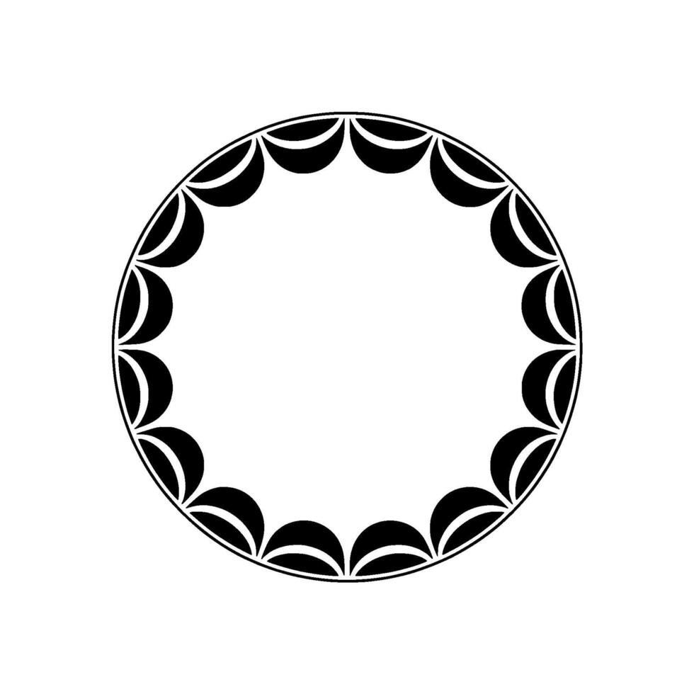 Geometric Moon Halo, Minimalist Circular vector