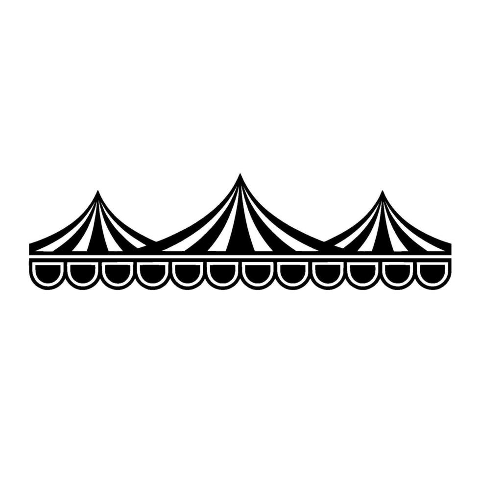 Minimalist Circus Tent Silhouette, Black on Grey vector