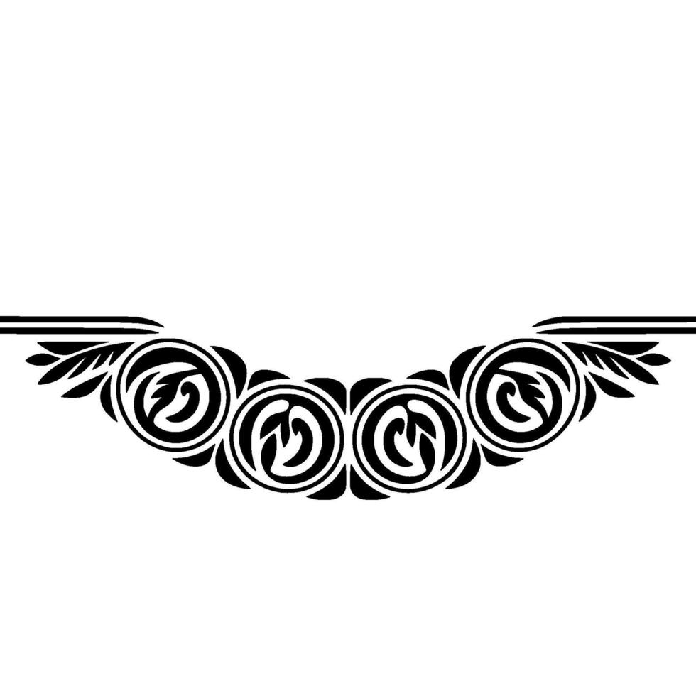 Elegant Black Floral Border, Vintage Element - Decorative, Symmetry vector