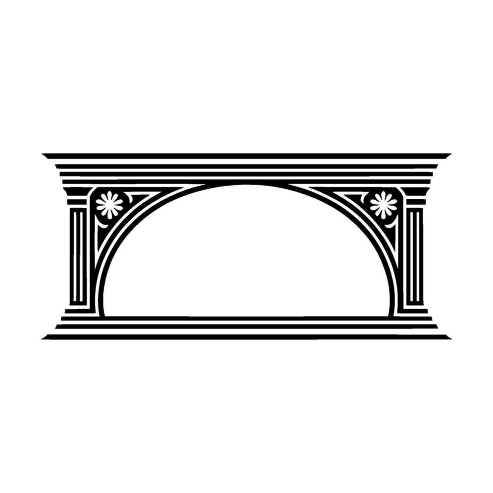 Geometric Arch Ornament, Vintage Element vector