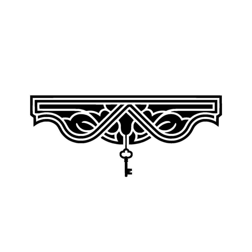 Intricate Key Ornament, Vintage Elegance vector
