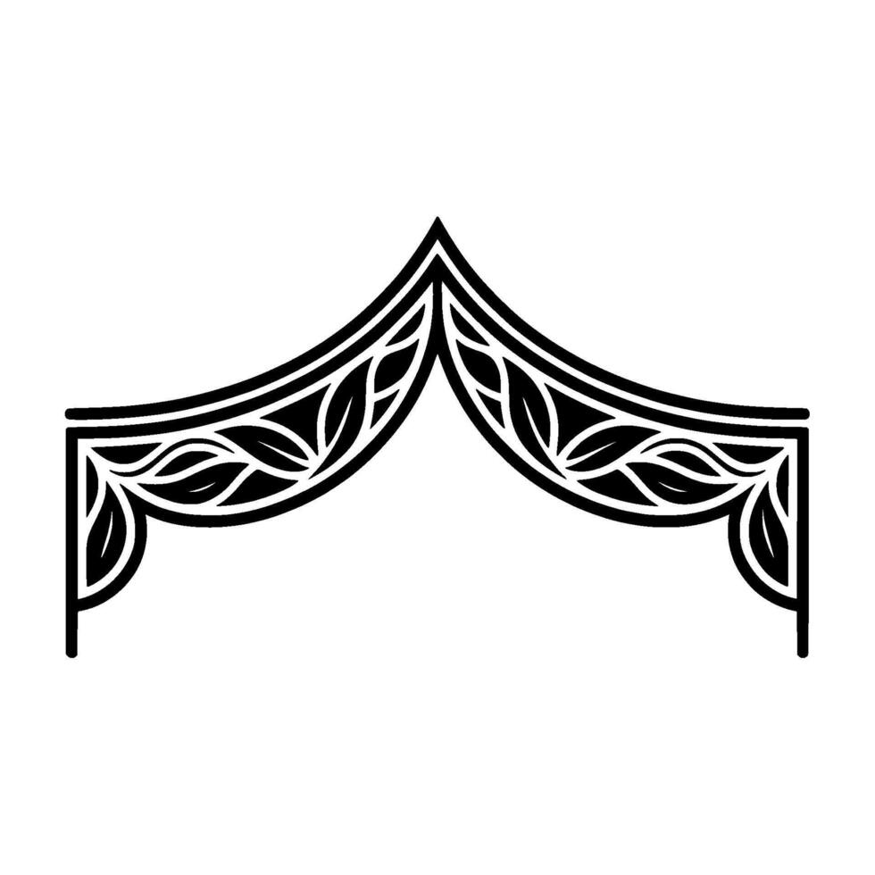 Elegant Leaf Arch Vintage Decorative Border Element vector