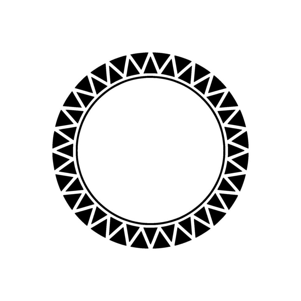 Geometric Circle Frame, Minimalist, Tribal Motif vector