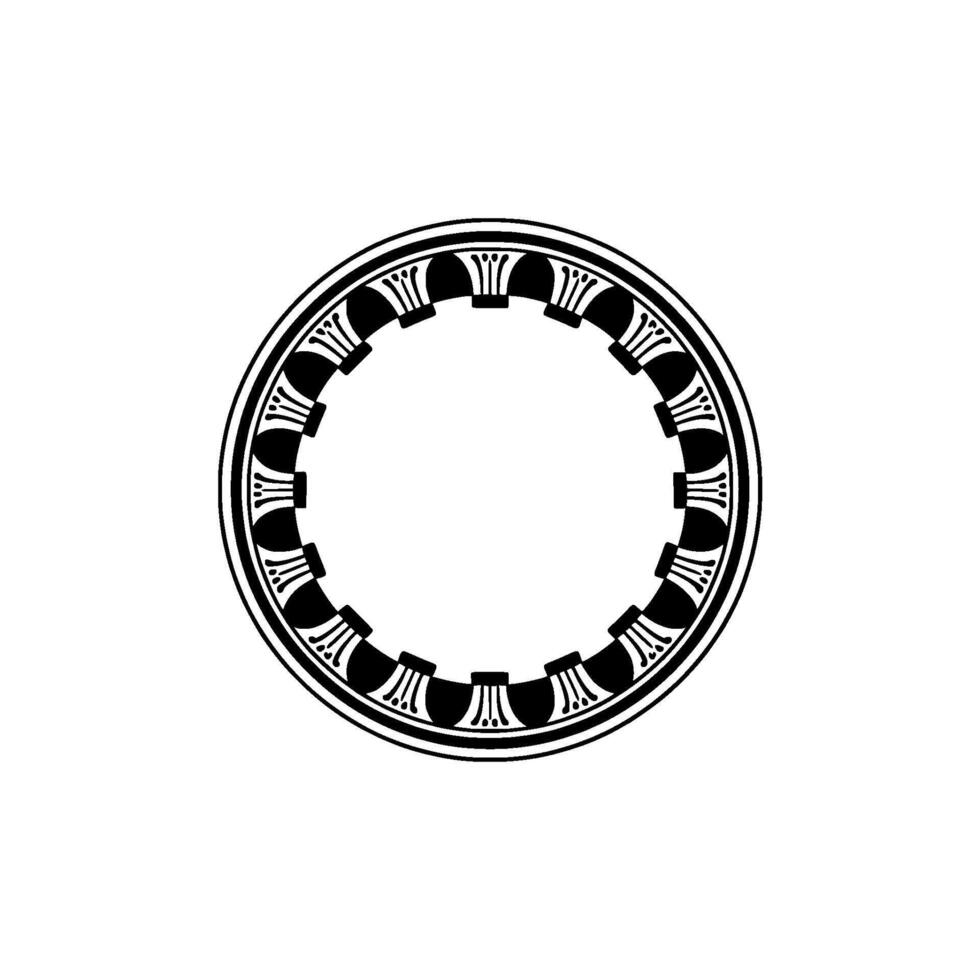 Ancient Egyptian Circular Ornament, Minimalist vector