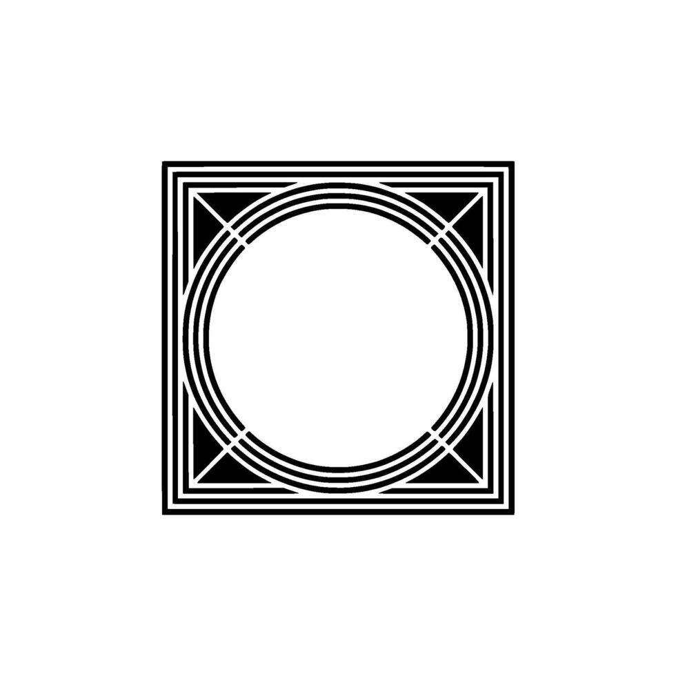 Geometric Circle Frame, Minimalist , Abstract Composition - Square vector