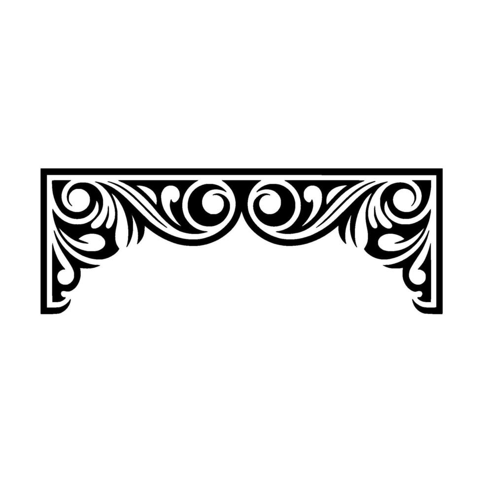 Ornate Black Corner Detail, Vintage Elegance - Flourish vector