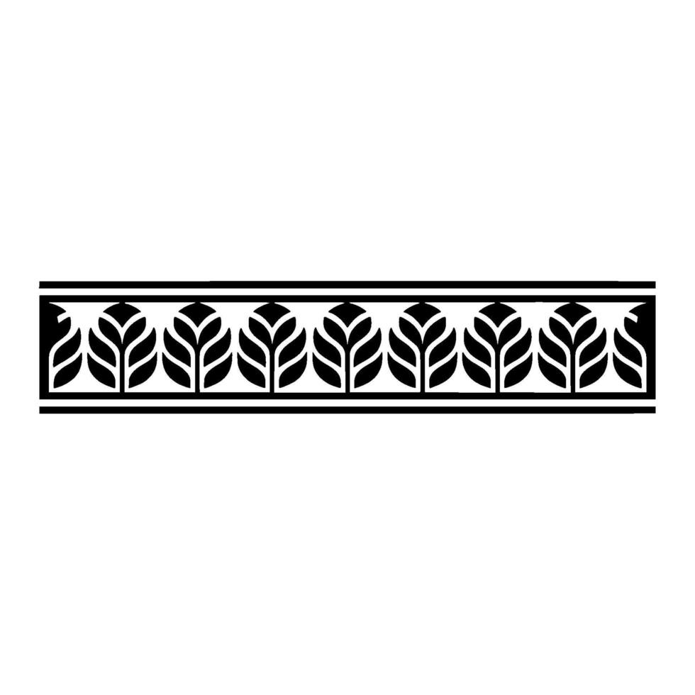 Stylized Leaf Border, Art Deco , Minimalist Pattern vector