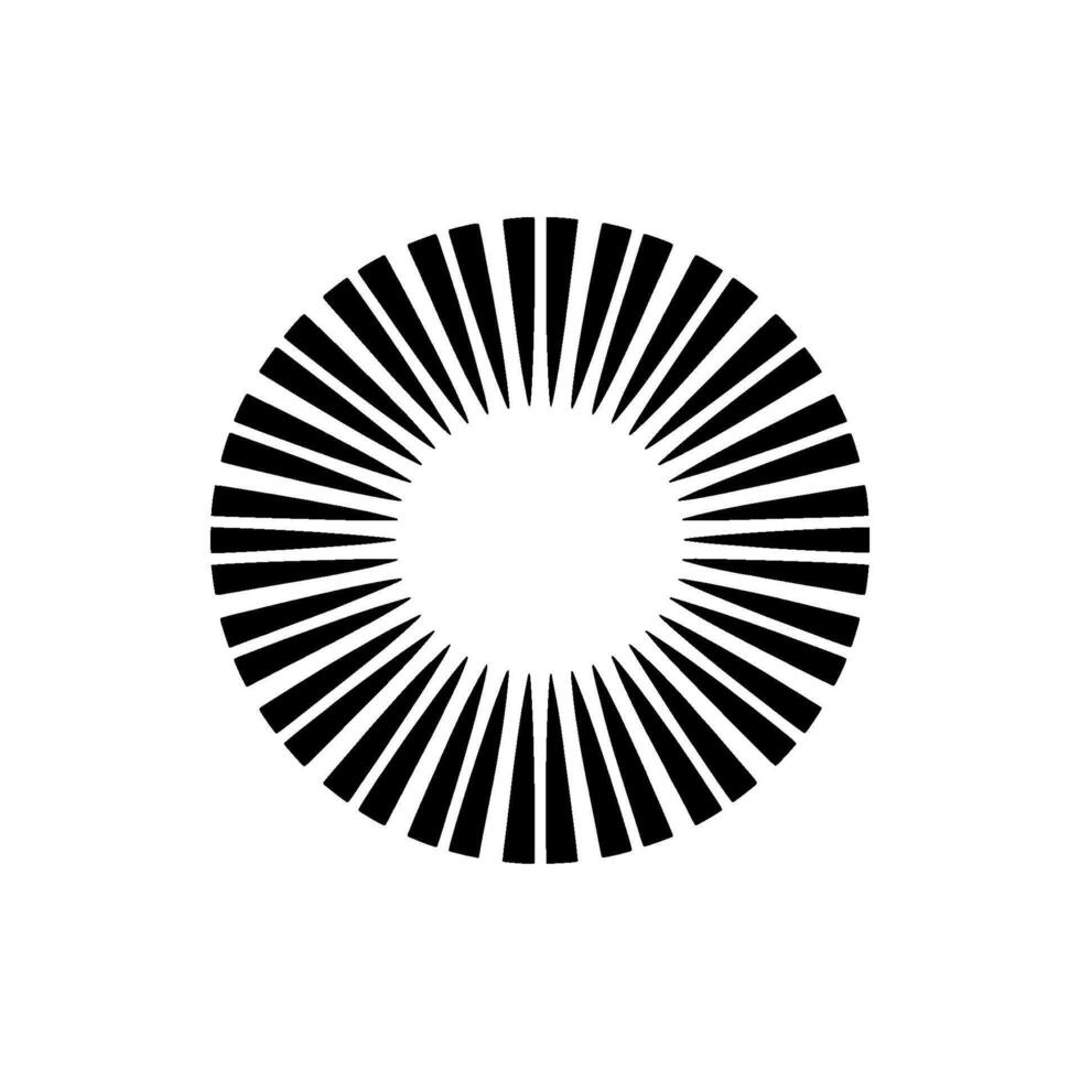 Geometric Radiance Minimalist Black White Burst - Radial vector