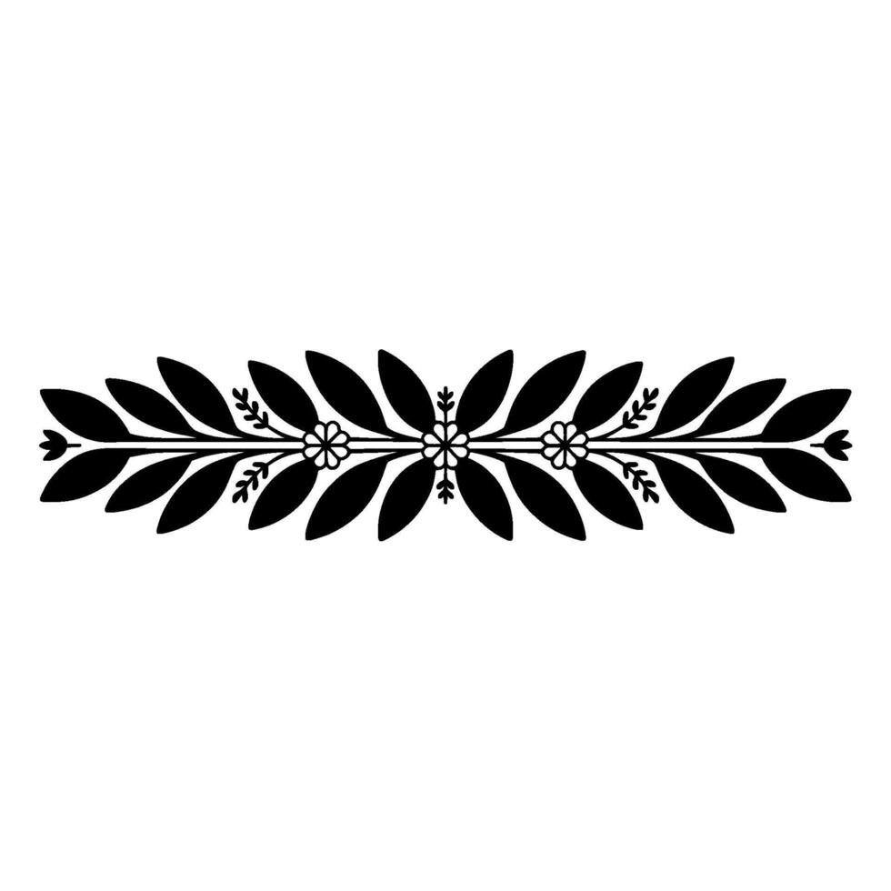 Stylized Laurel Branch Border, Minimalist - Wreath vector