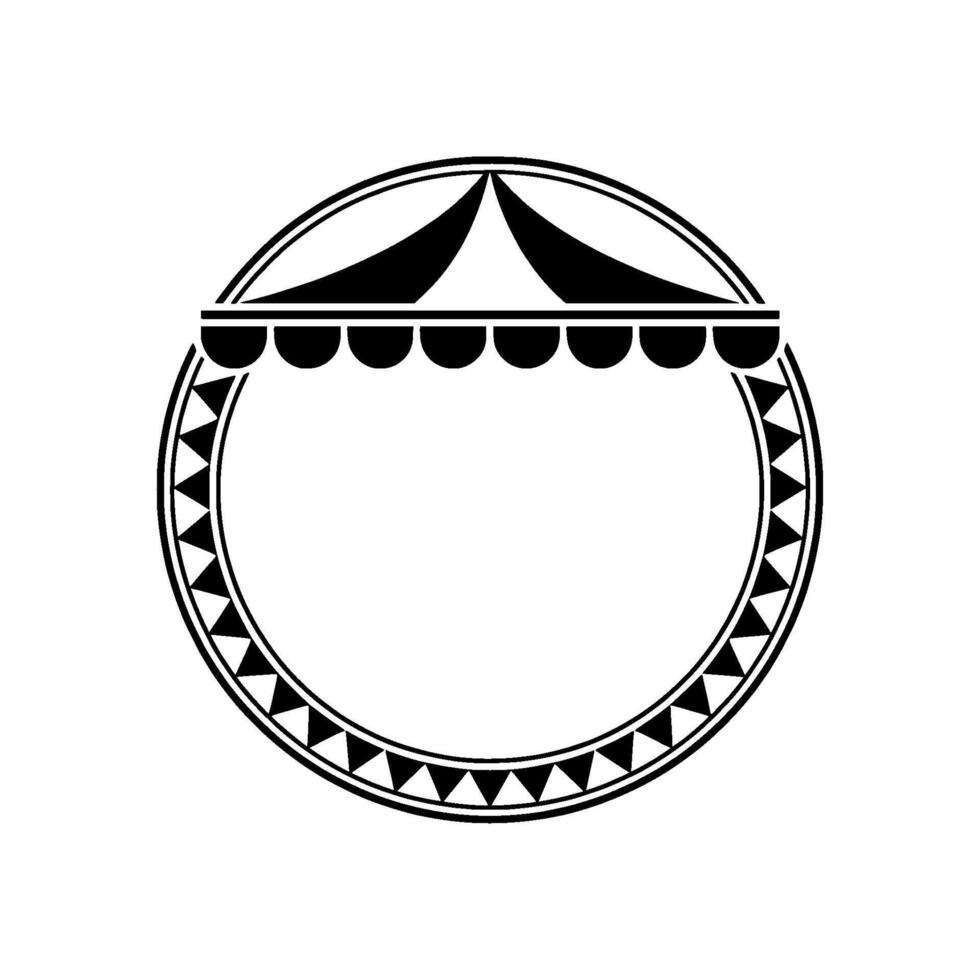Vintage Tent Emblem, Decorative Circle, Retro vector